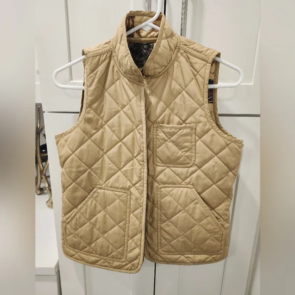 Lauren by Ralph Lauren Eqestrian Quilted Silk Reversable Vest Size P/M